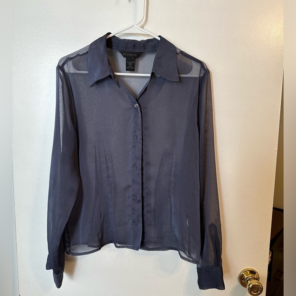 Sheer Vintage Express Button Up